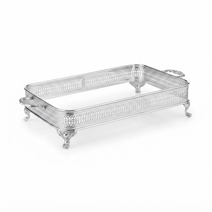 Repurposed footed silver plate casserole base