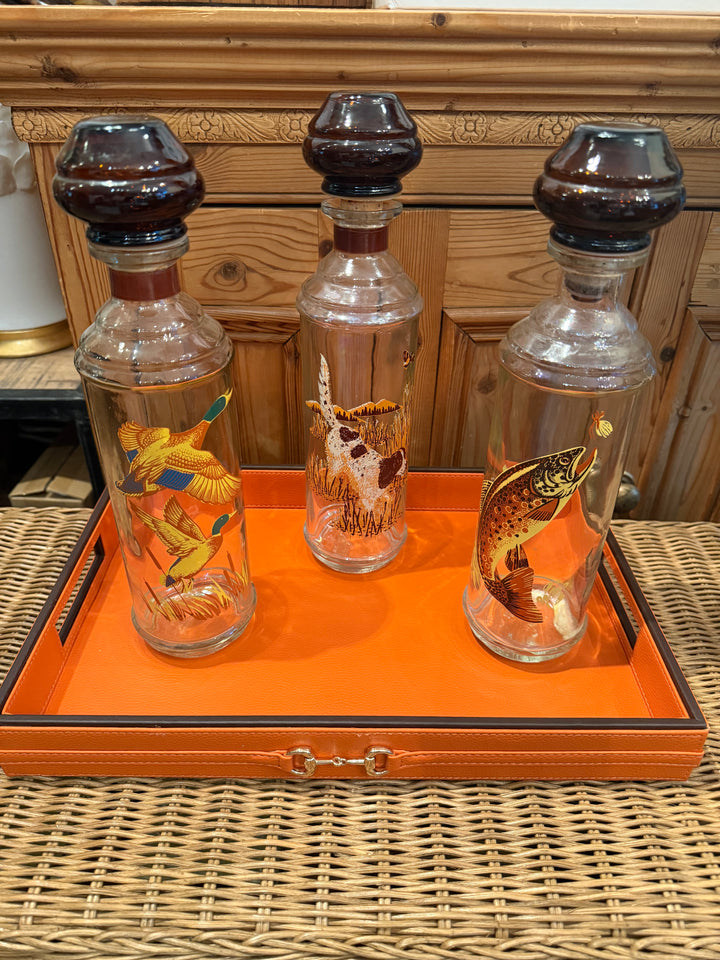 Orange Leather Horsebit Tray