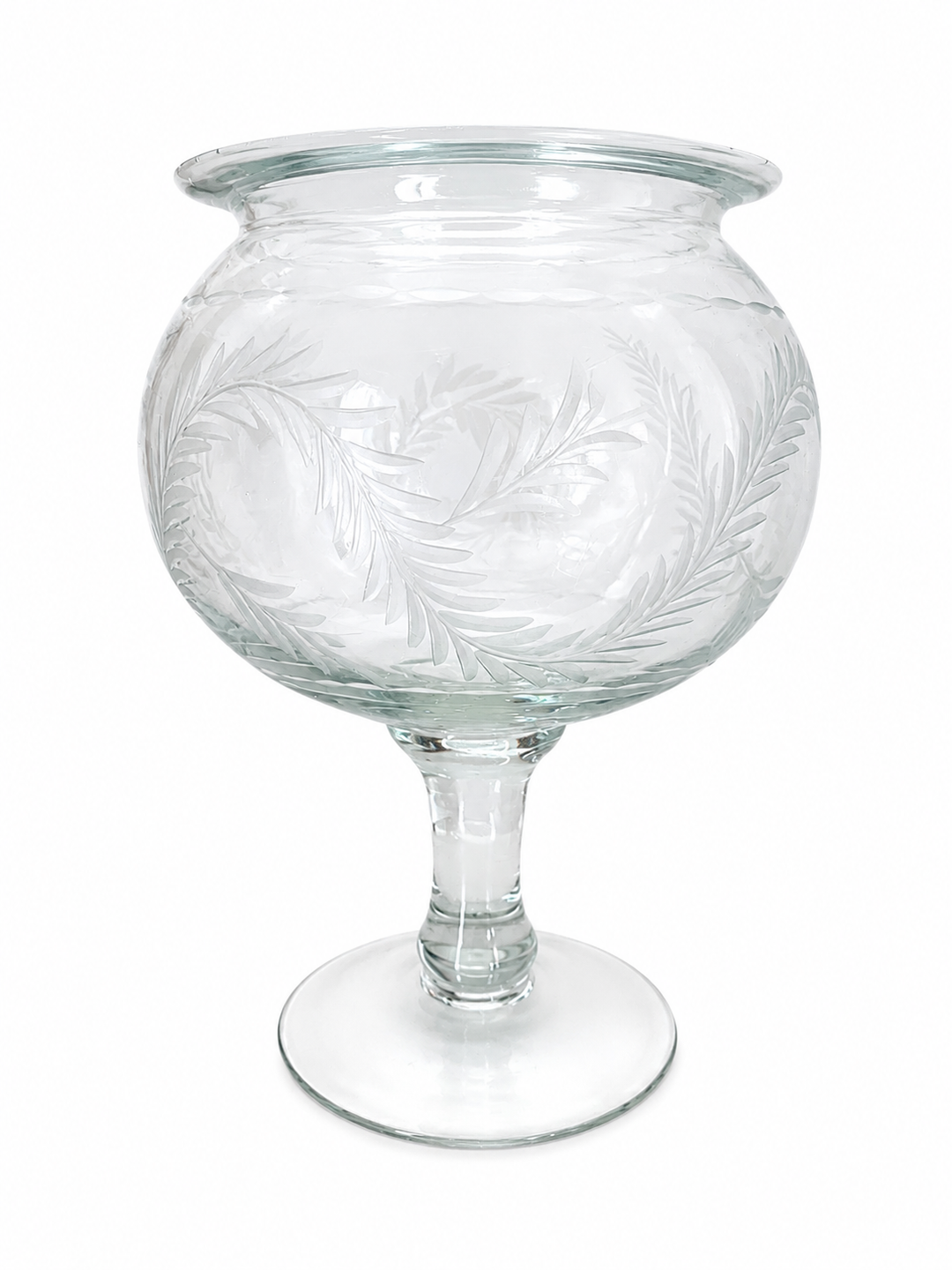 Pair of etched fern hurricanes