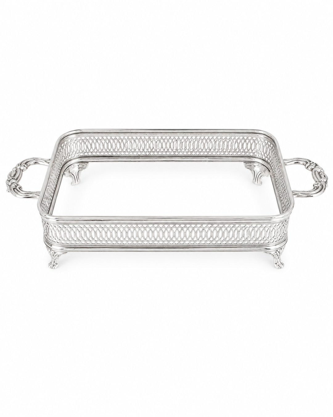 Repurposed footed silver plate casserole base