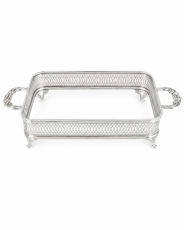 Repurposed footed silver plate casserole base
