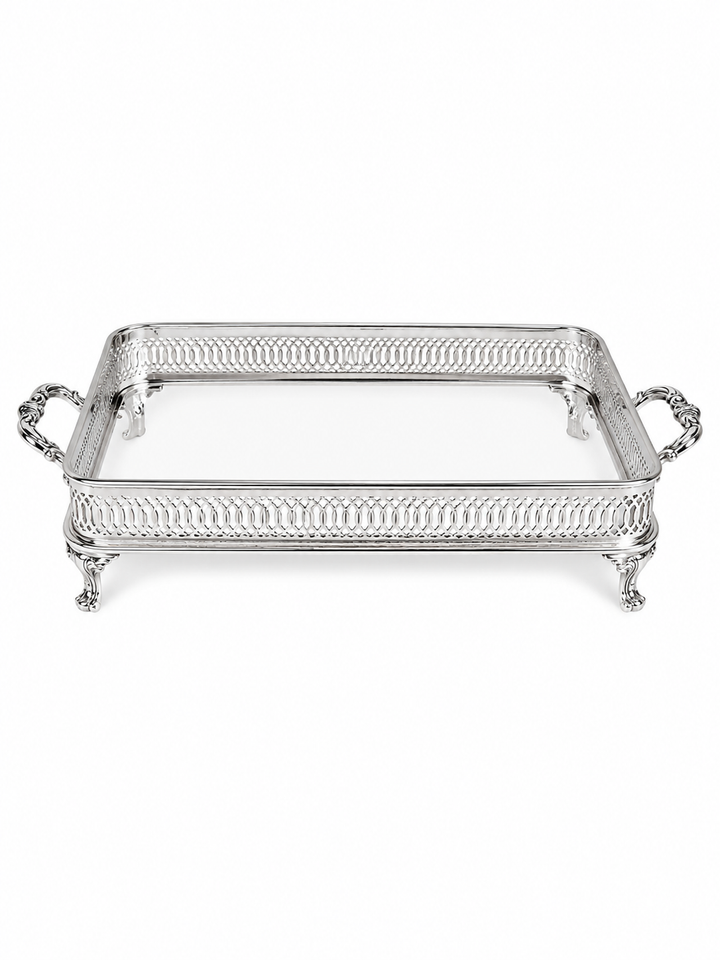 Repurposed footed silver plate casserole base