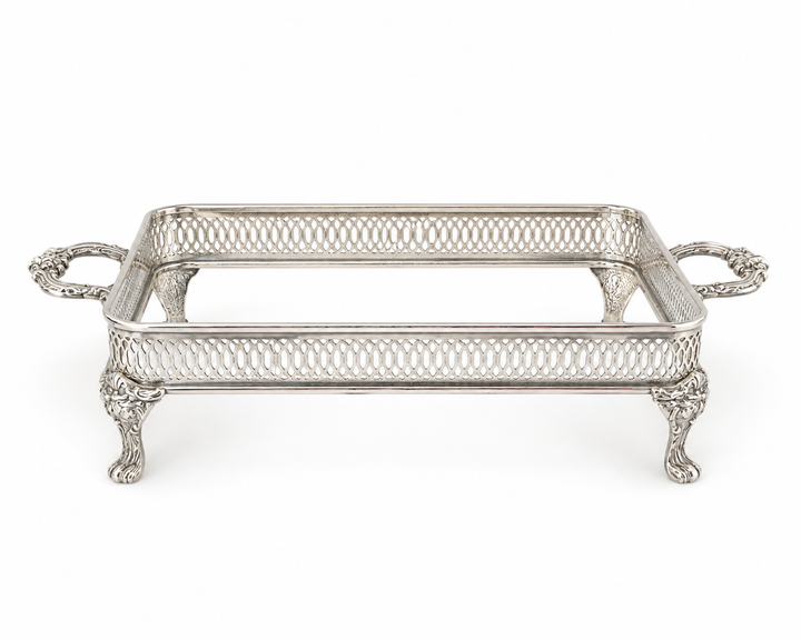 Repurposed footed silver plate casserole base