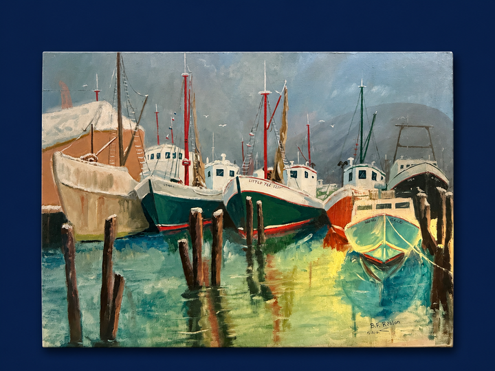Oil on board “Shrimp Boats”