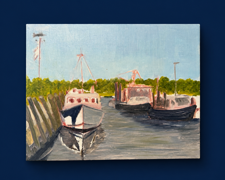 “Shrimp boats” oil on board