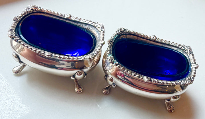 Silver Salt & Pepper with Cobalt Insert