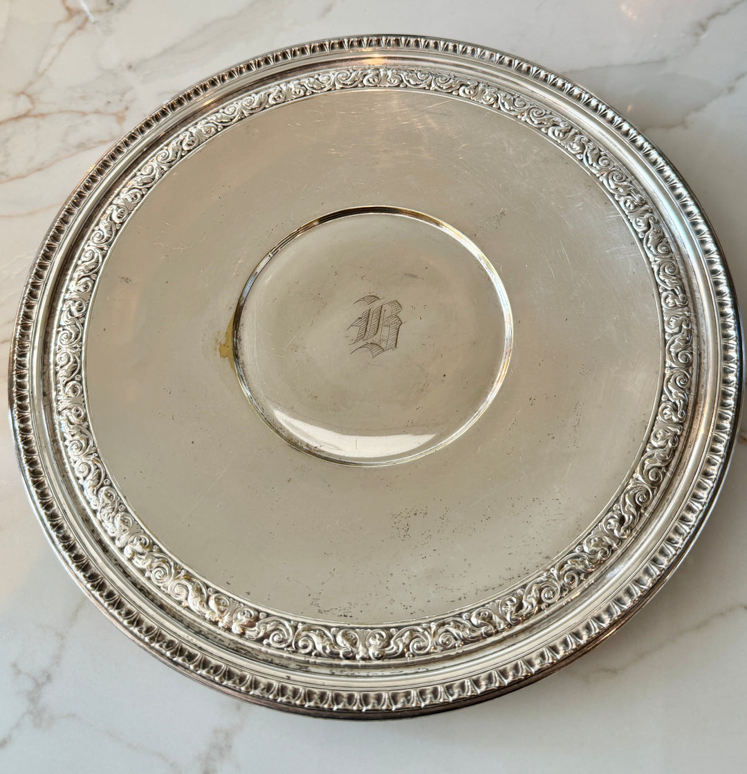 Monogram “B” Silver Plate Tray