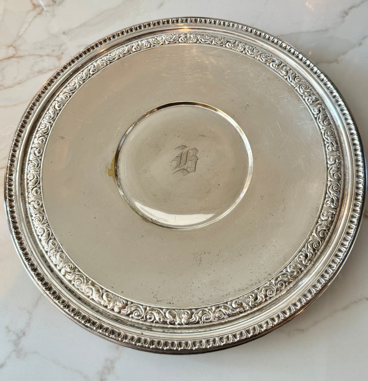 Monogram “B” Silver Plate Tray