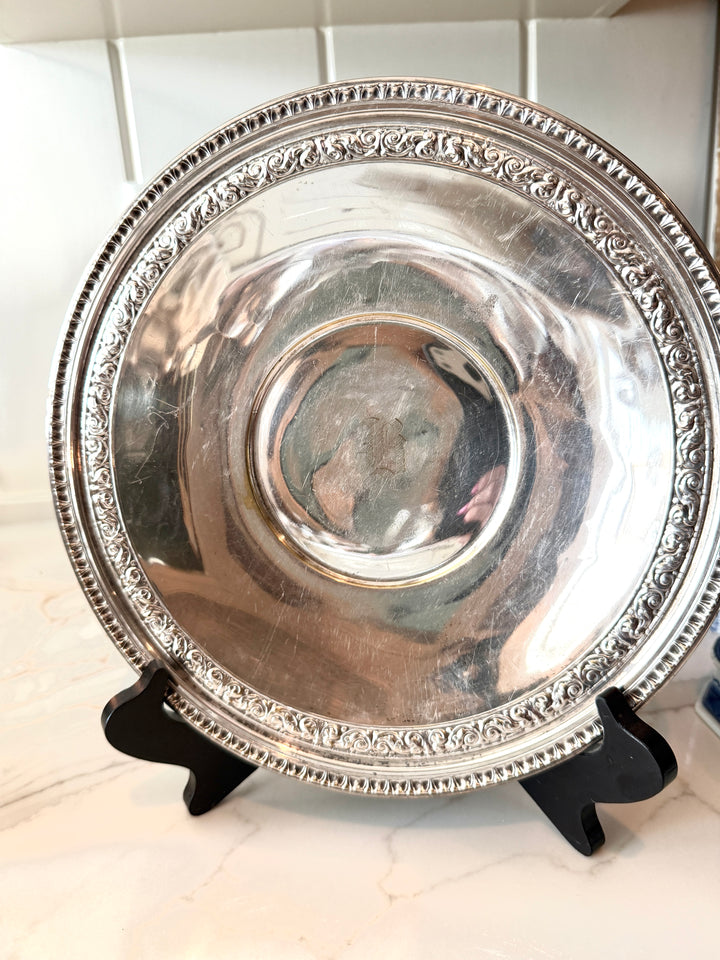 Monogram “B” Silver Plate Tray