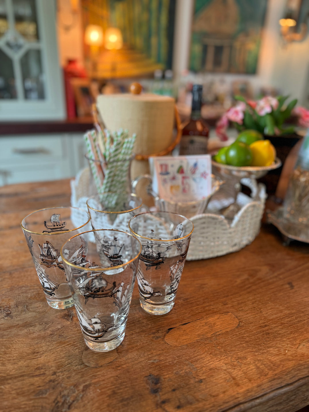 Set of 4 Sailboat Glasses