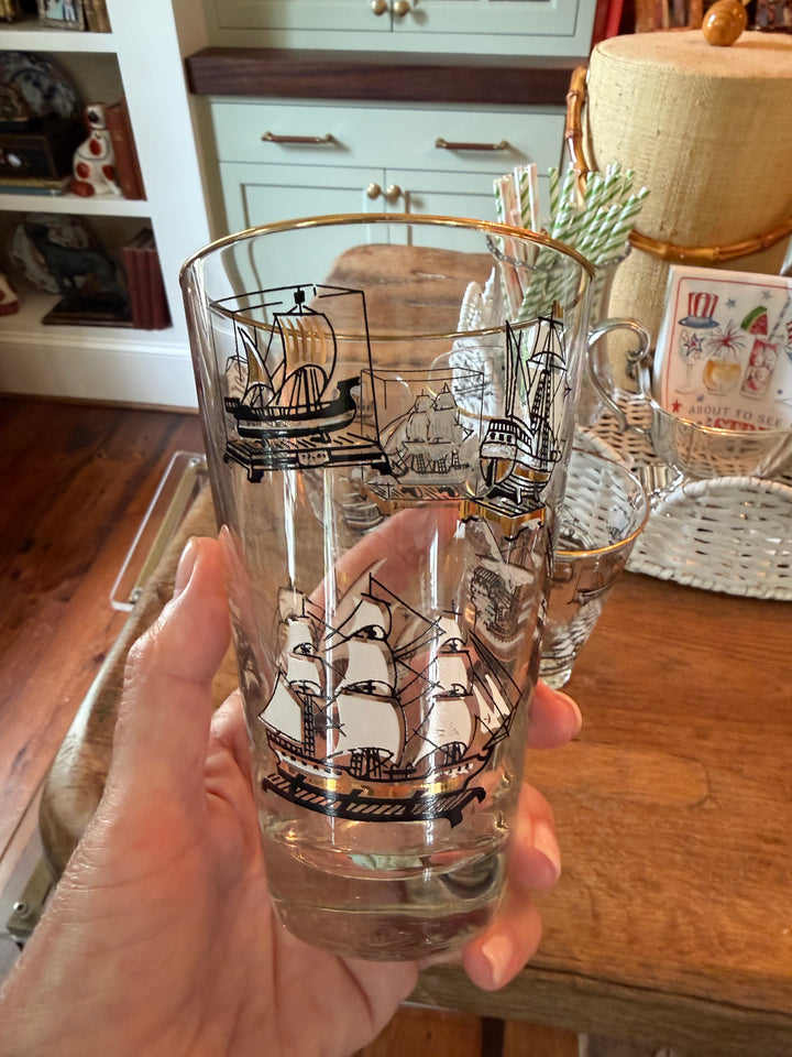 Set of 4 Sailboat Glasses