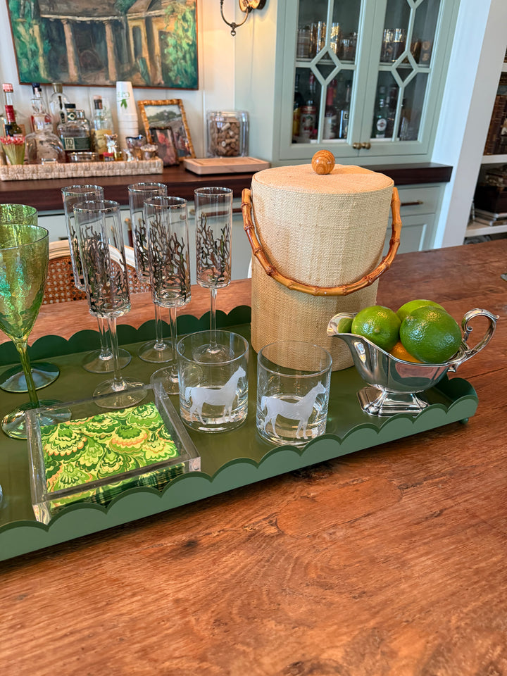 Sea Coral Champagne Flutes