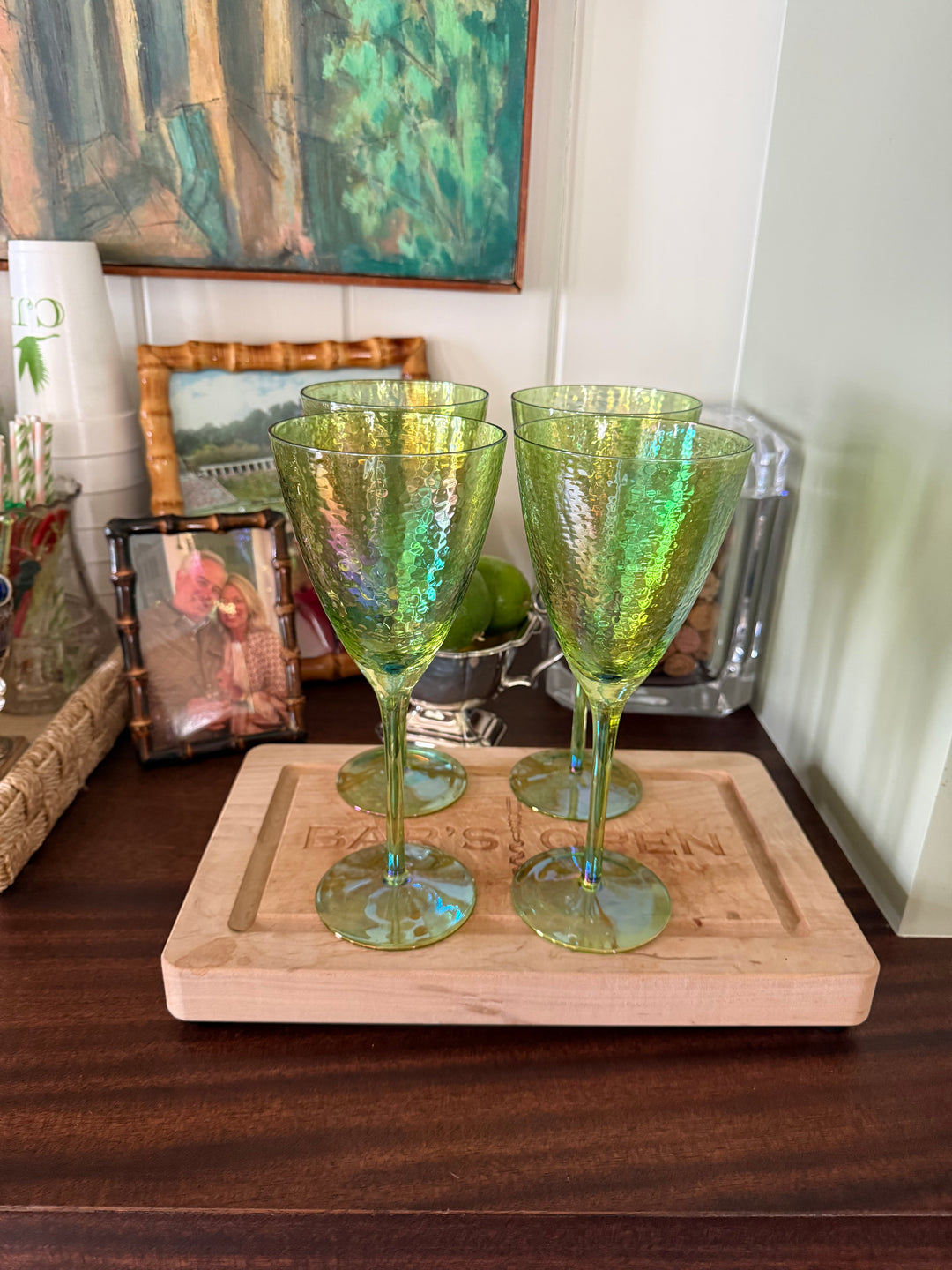Green Wine Glasses