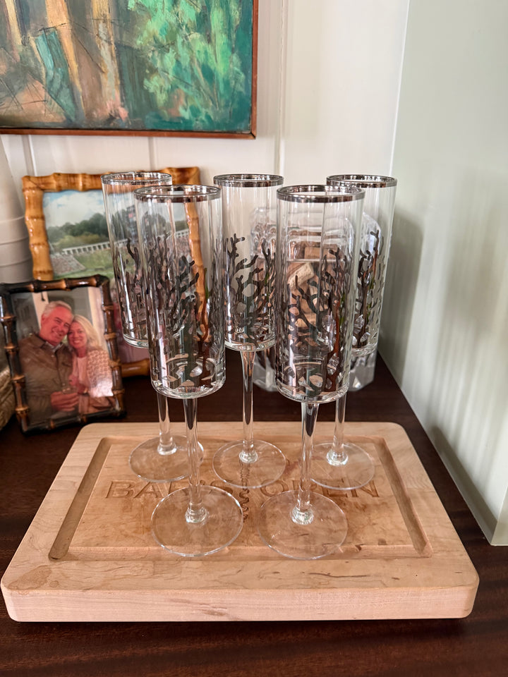 Sea Coral Champagne Flutes