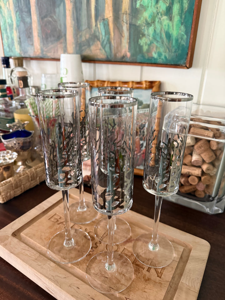 Sea Coral Champagne Flutes