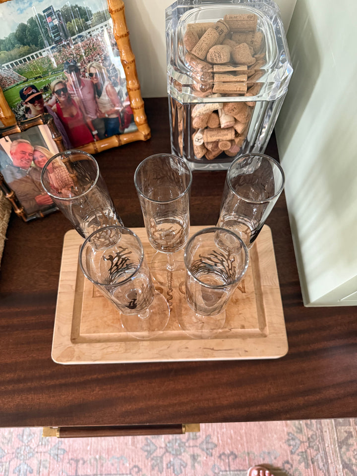 Sea Coral Champagne Flutes