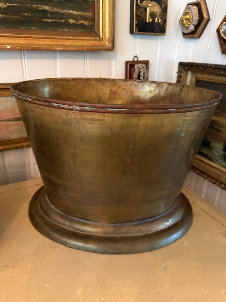 Antique Brass Oval Planter