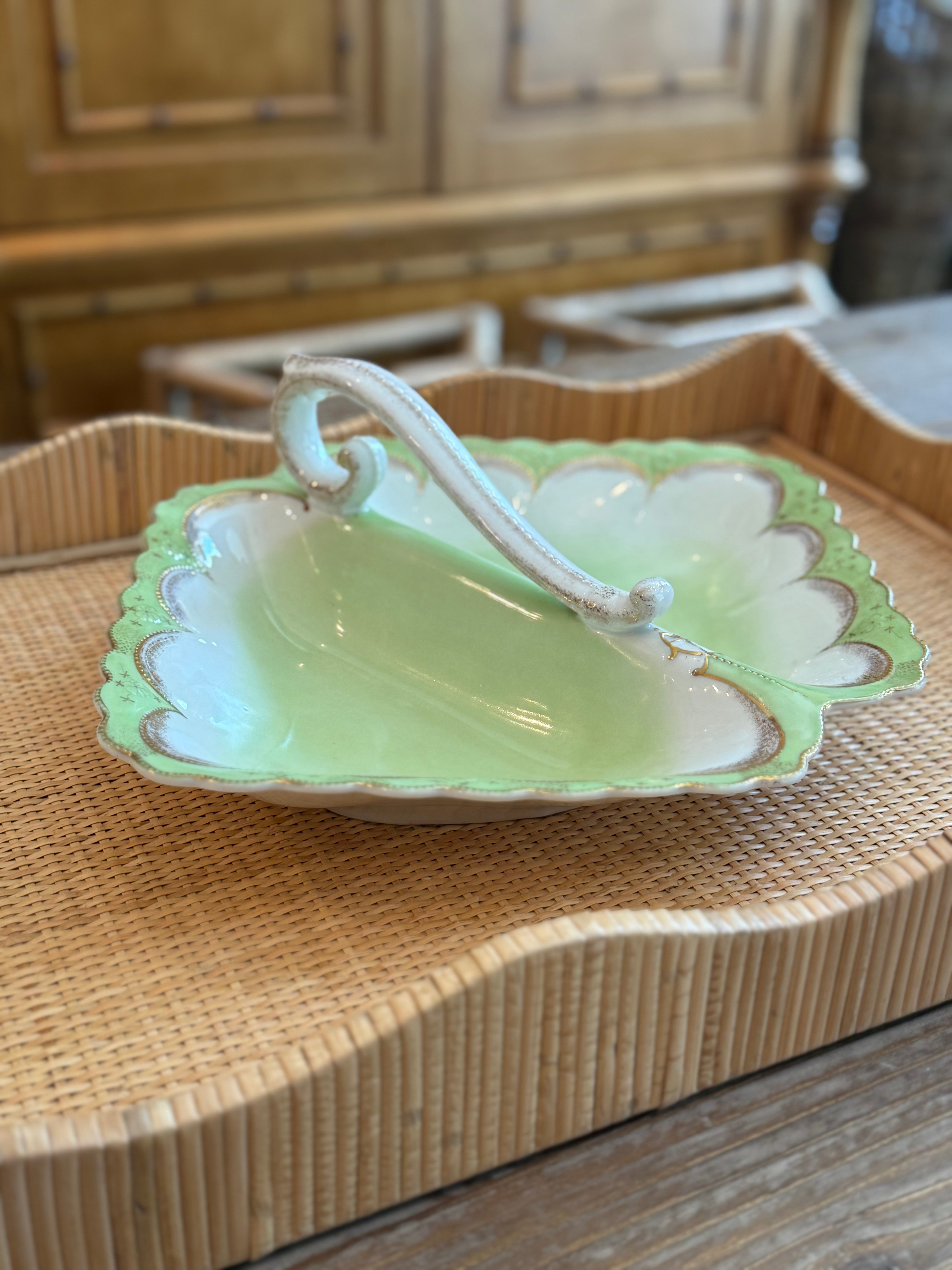 Green & Gold Divided Dish – Ellie Proctor Antiques & Fine Things