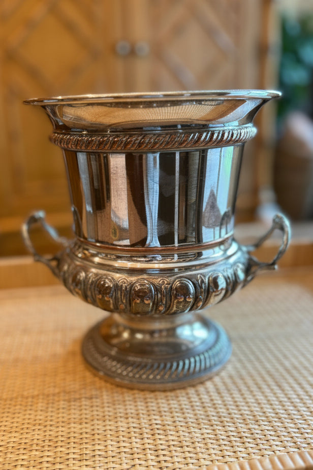 Silver on Copper Champagne Bucket