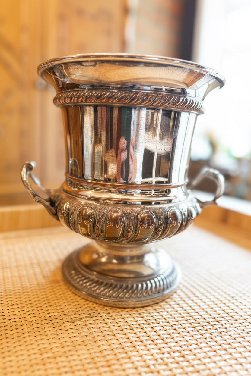 Silver on Copper Champagne Bucket