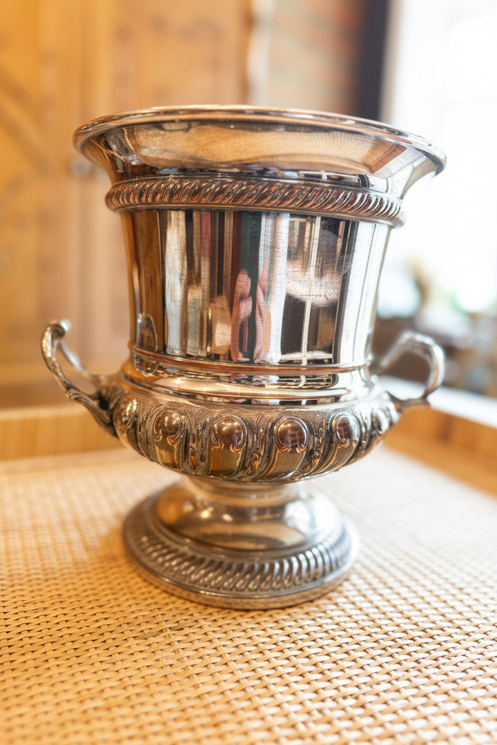 Silver on Copper Champagne Bucket