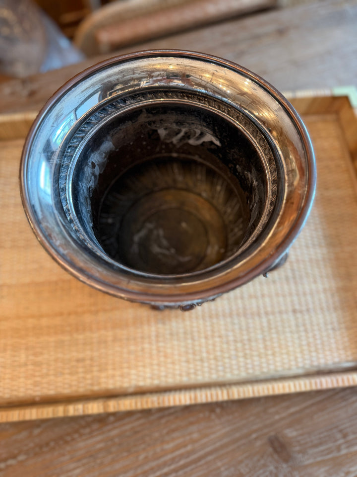 Silver on Copper Champagne Bucket