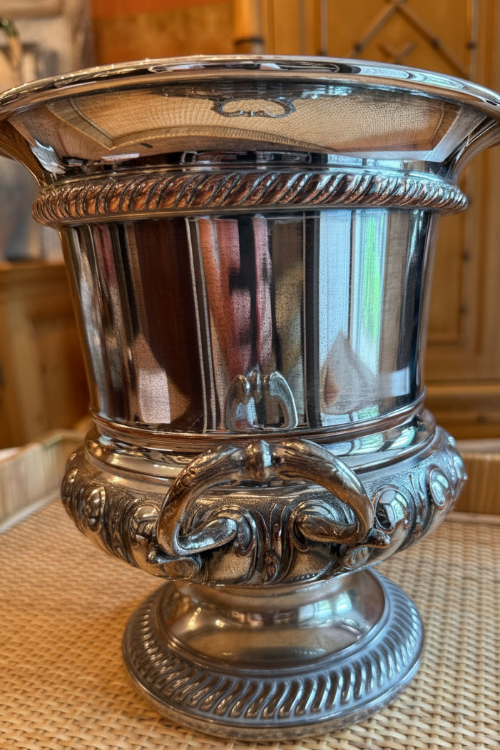 Silver on Copper Champagne Bucket