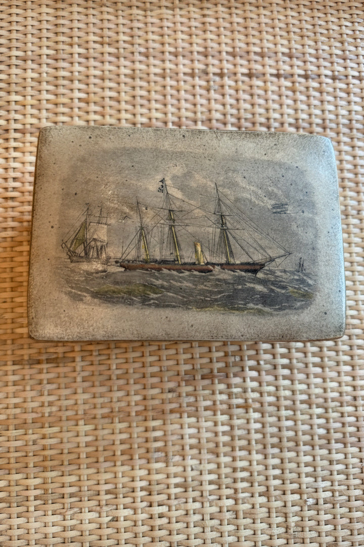 Antique Borghese Ship Box
