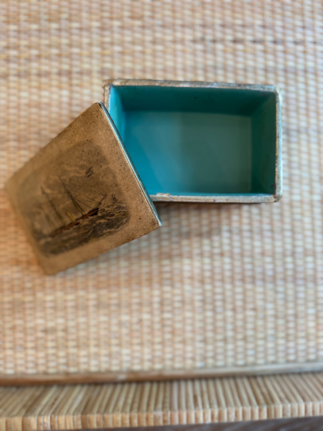 Antique Borghese Ship Box