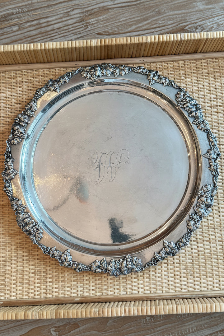 Round Silver "W" Tray