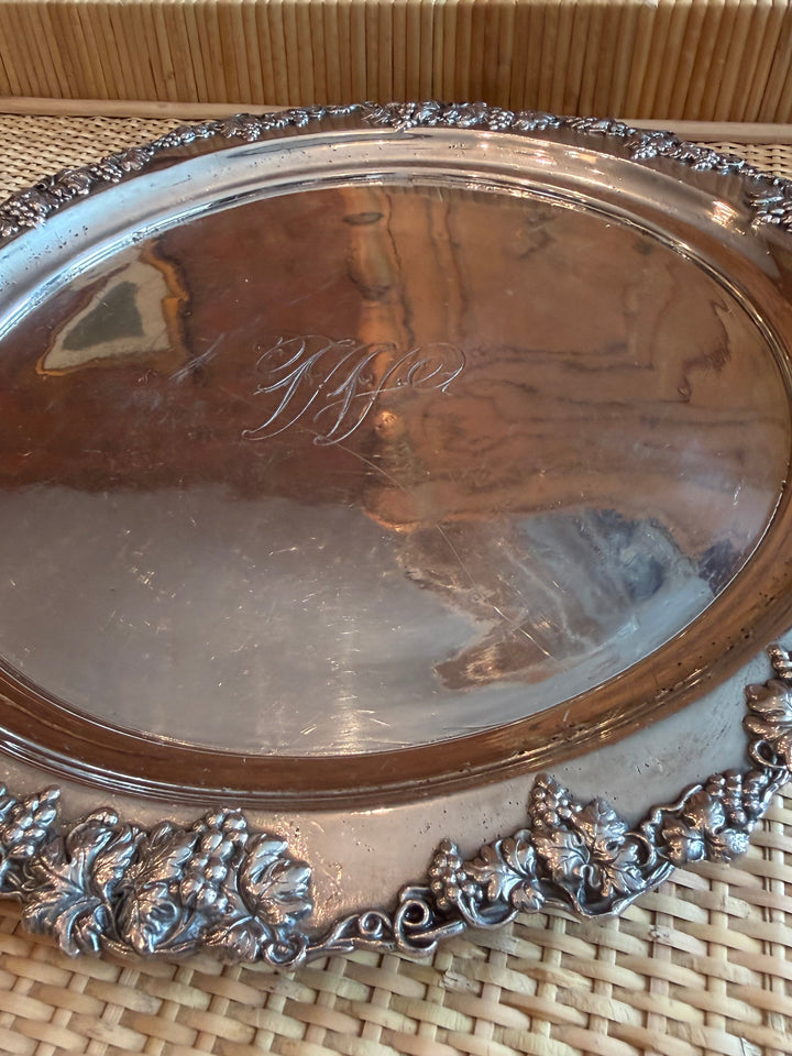 Round Silver "W" Tray