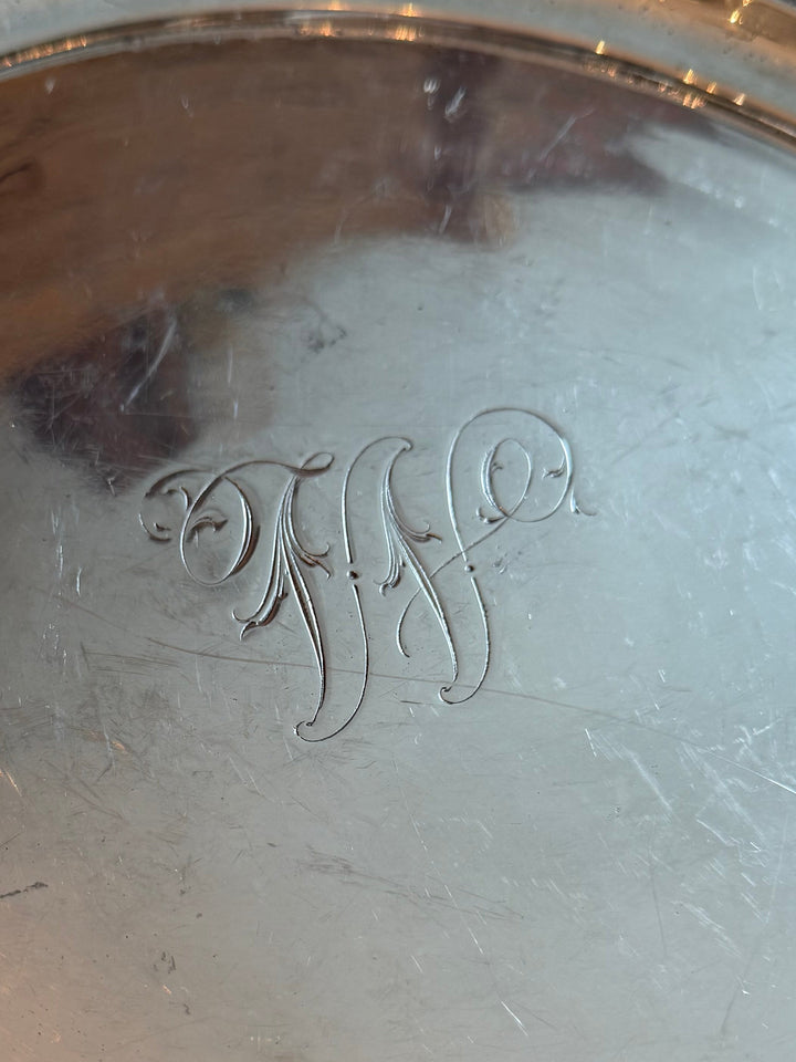 Round Silver "W" Tray