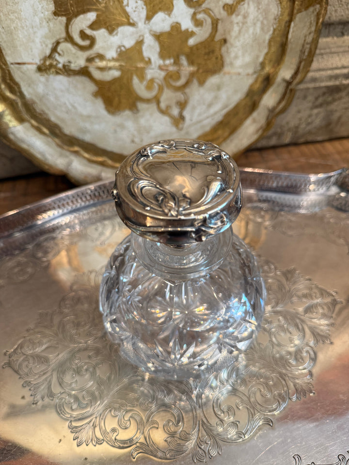 Crystal Vanity Jar with Sterling Lid
