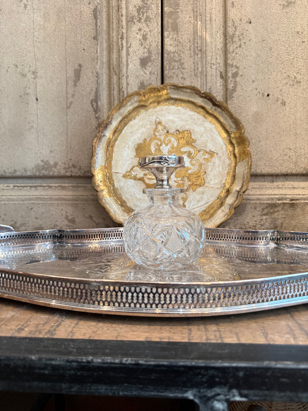 Crystal Vanity Jar with Sterling Lid