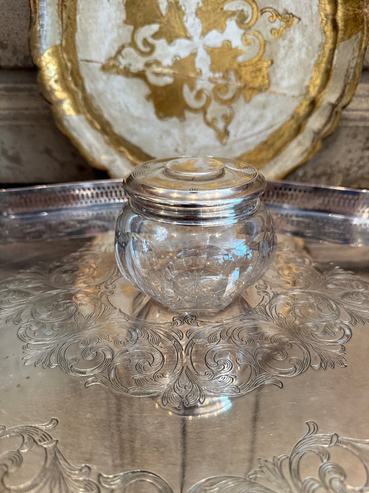 Petite Glass Vanity Jar with Sterling Lid