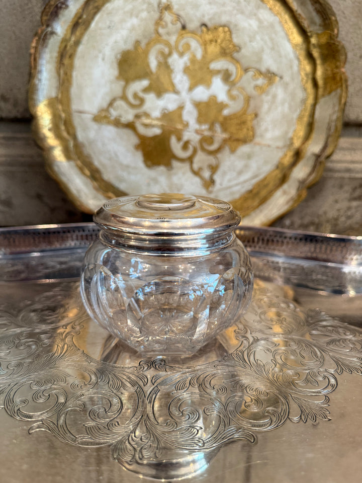Petite Glass Vanity Jar with Sterling Lid
