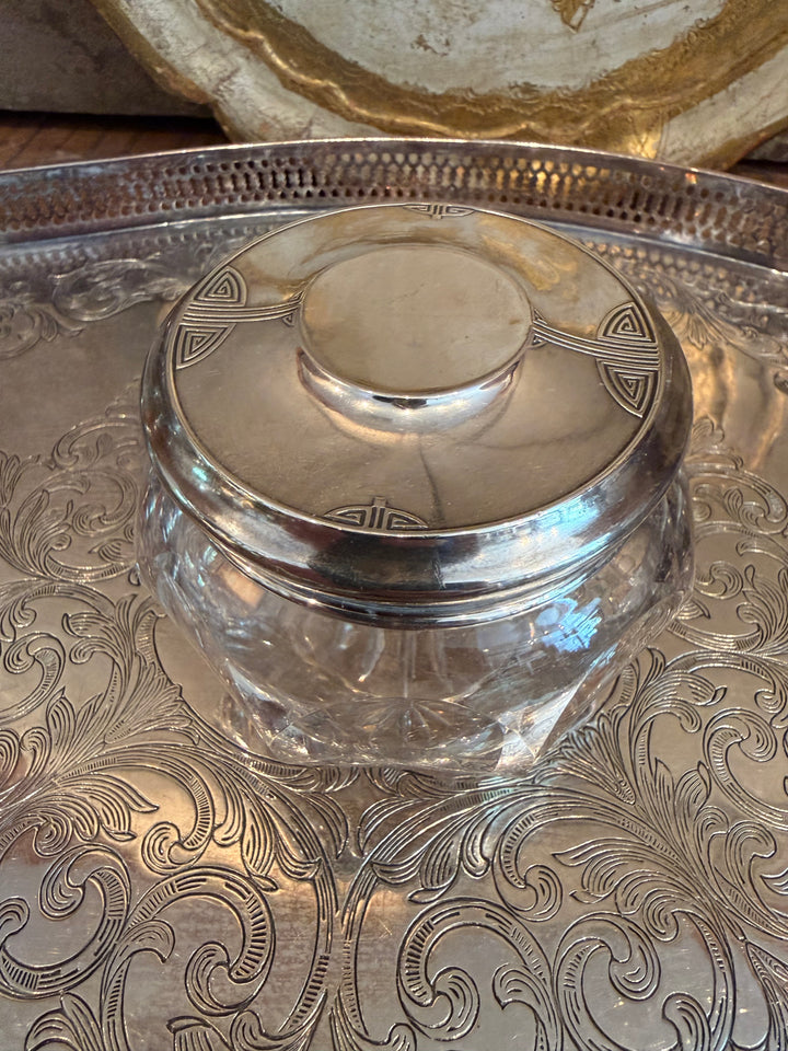 Petite Glass Vanity Jar with Sterling Lid