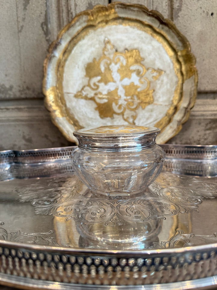 Petite Glass Vanity Jar with Sterling Lid