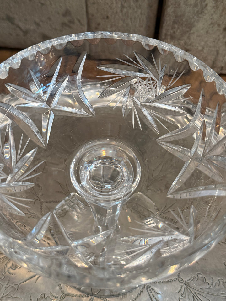 Cut Glass Pedestal Dish