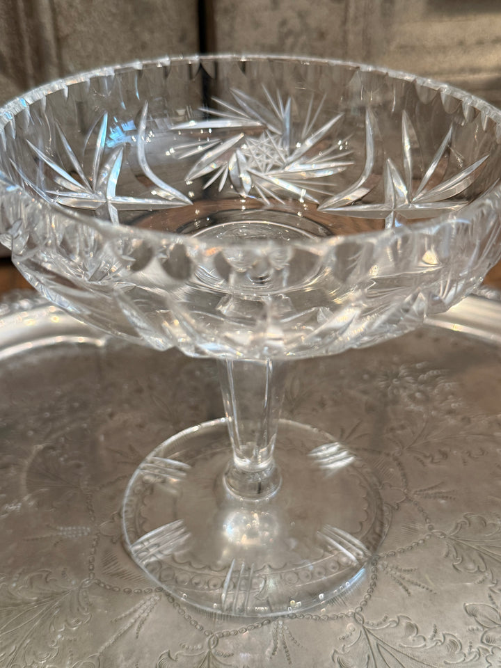 Cut Glass Pedestal Dish