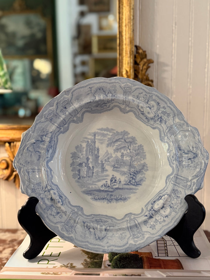 Blue & White Pedestal Bowl