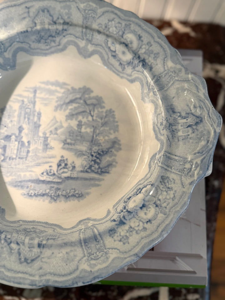Blue & White Pedestal Bowl