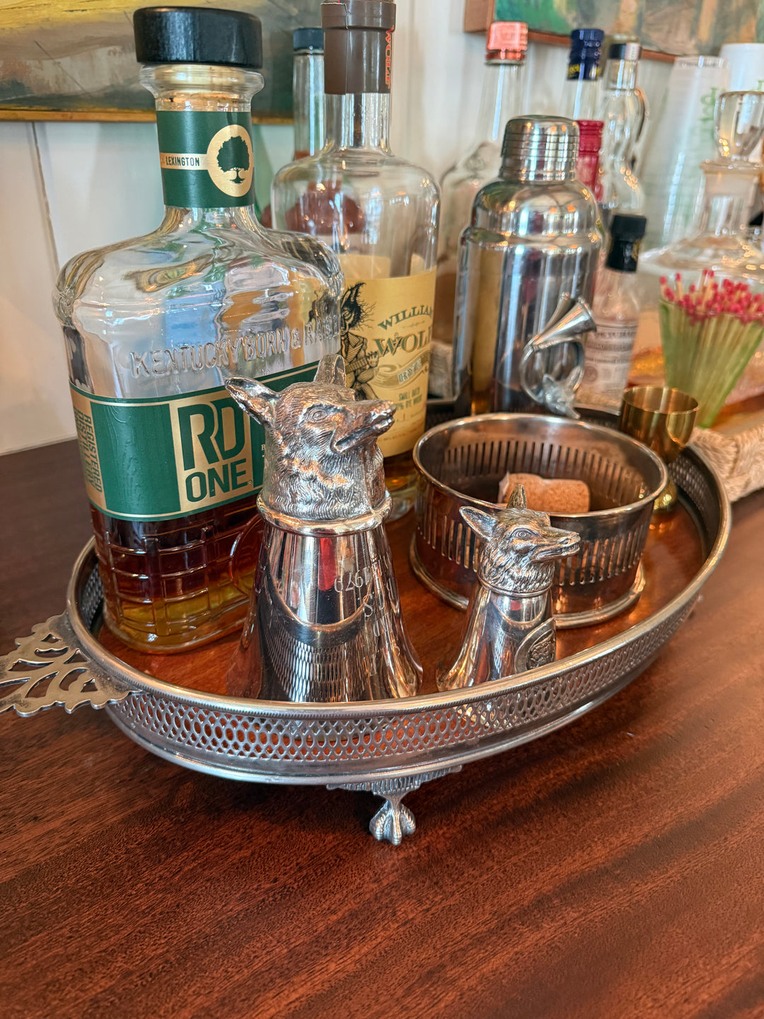 Wood Gallery Bar Tray