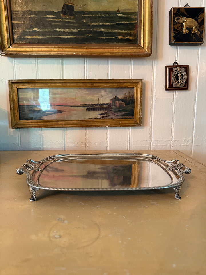 Petite Footed Tray with Leaf Detail