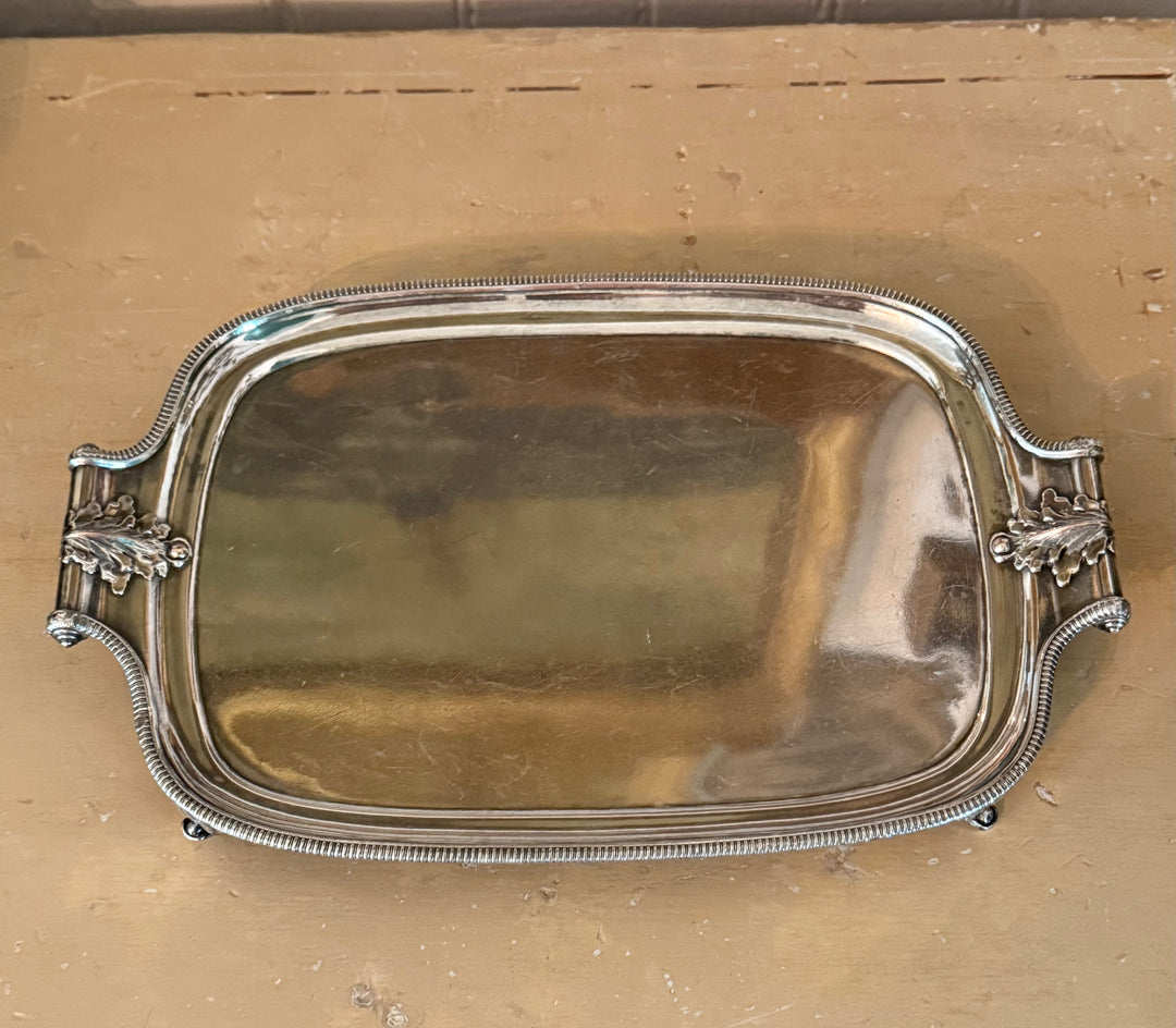 Petite Footed Tray with Leaf Detail