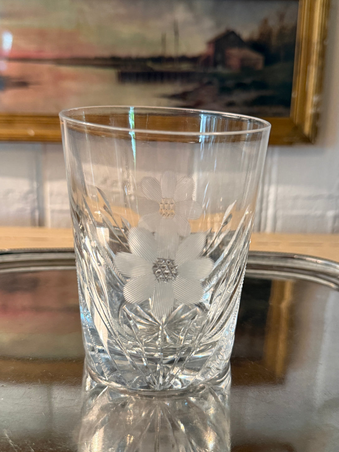 Floral Rocks Glass