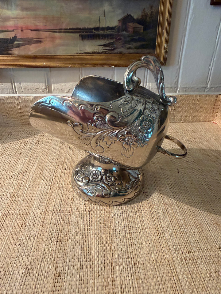Silver Plate Engraved Sugar Dish
