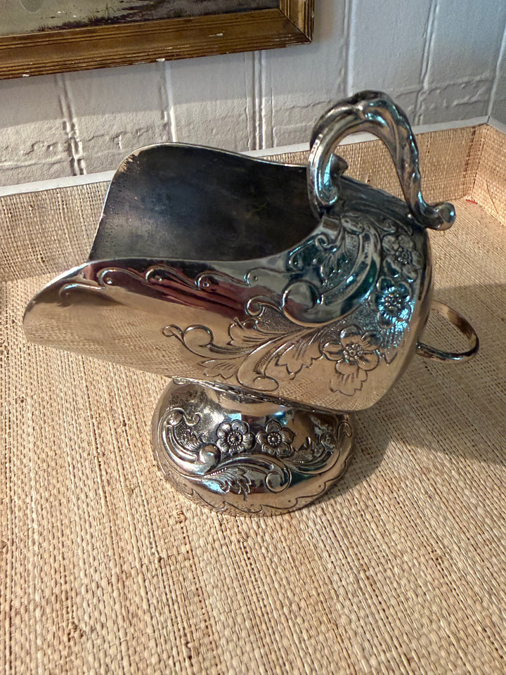 Silver Plate Engraved Sugar Dish