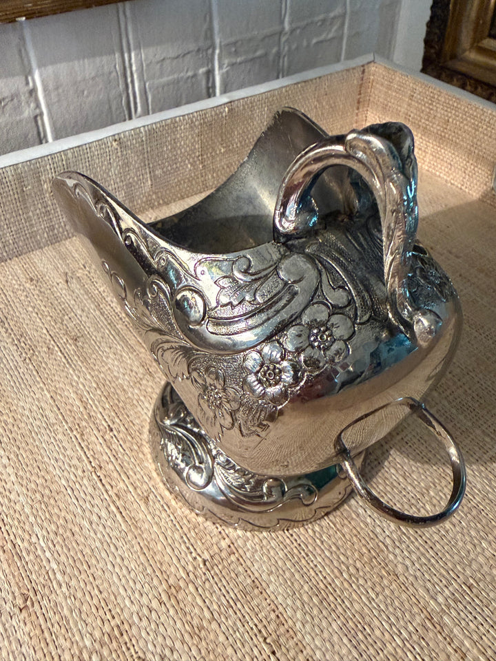 Silver Plate Engraved Sugar Dish