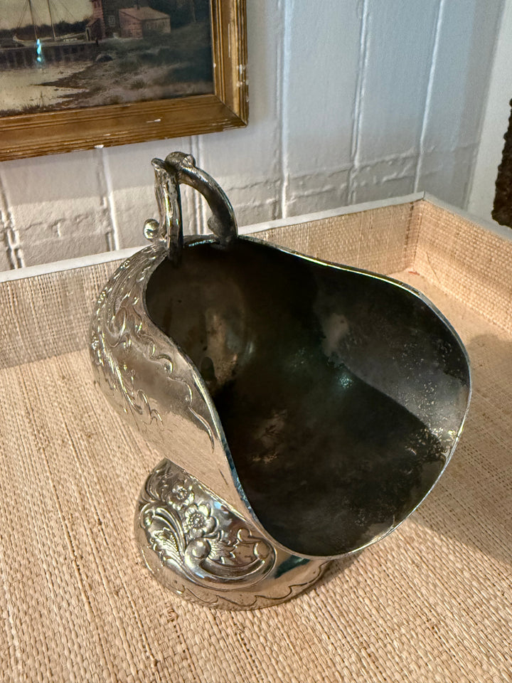 Silver Plate Engraved Sugar Dish